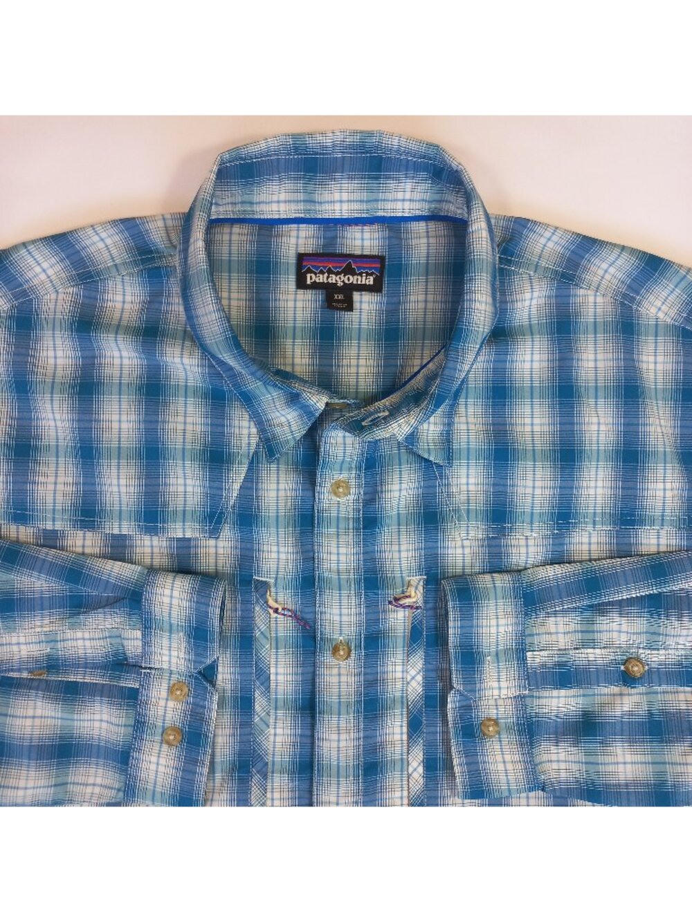 patagonia fishing shirt xxl 2xl men outdoor wear Style # 52196 plaid long sleev